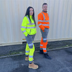 Leo Workwear Hawkridge Orange EcoViz 4X Stretch Hi Vis Jog Trouser