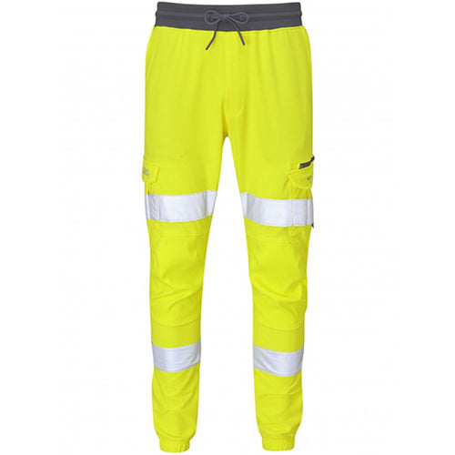 Leo Workwear Hawkridge Yellow EcoViz 4X Stretch Hi Vis Jog Trouser