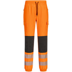 Portwest KX346 KX3 Orange Slim Fit Stretch Hi Vis Flexi Jogging Bottoms
