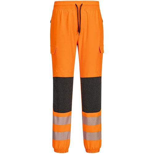 Portwest KX346 KX3 Orange Slim Fit Stretch Hi Vis Flexi Jogging Bottoms
