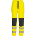 Portwest KX346 KX3 Yellow Slim Fit Stretch Hi Vis Flexi Jogging Bottoms