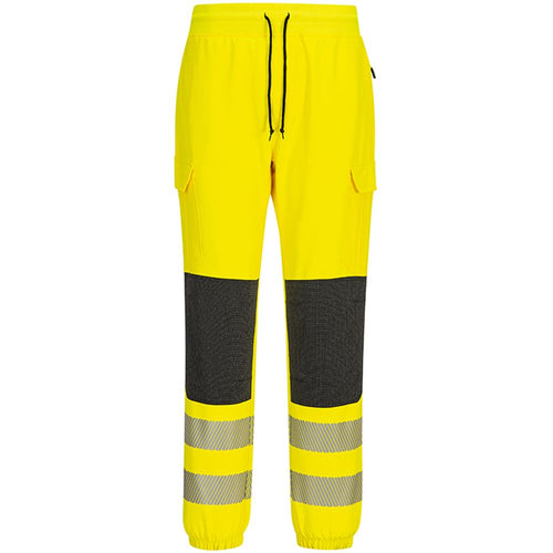 Portwest KX346 KX3 Yellow Slim Fit Stretch Hi Vis Flexi Jogging Bottoms