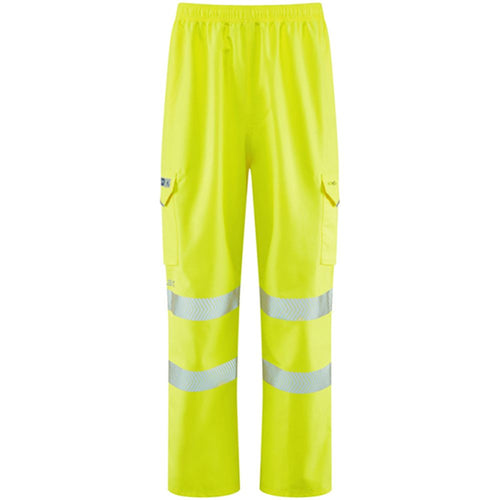 Leo Workwear Instow Yellow LTEC 15K Waterproof Breathable Hi Vis Cargo Trouser