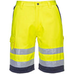 Portwest L043 Yellow Lightweight Polycotton Hi Vis Shorts