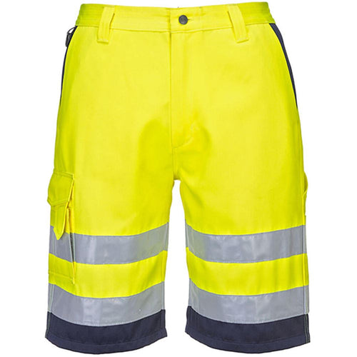 Portwest L043 Yellow Lightweight Polycotton Hi Vis Shorts