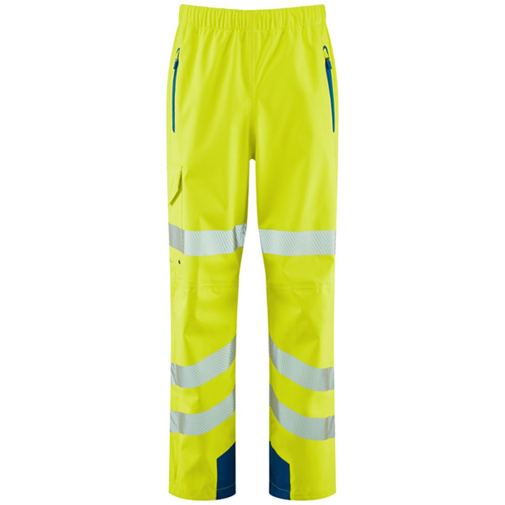 Leo Workwear Lundy Yellow LTEC 20K High Performance Waterproof Breathable Hi Vis Cargo Trouser