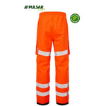 Pulsar Life LFE907 Rail Orange GRS Recycled Waterproof Hi Vis Overtrouser