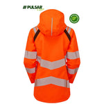 Pulsar Life LFE910 Rail Orange GRS Recycled Waterproof Breathable Hi Vis Shell Jacket