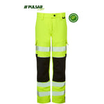 Pulsar Life LFE921 Yellow GRS Recycled 4 Way Stretch Hi Vis Combat Trouser