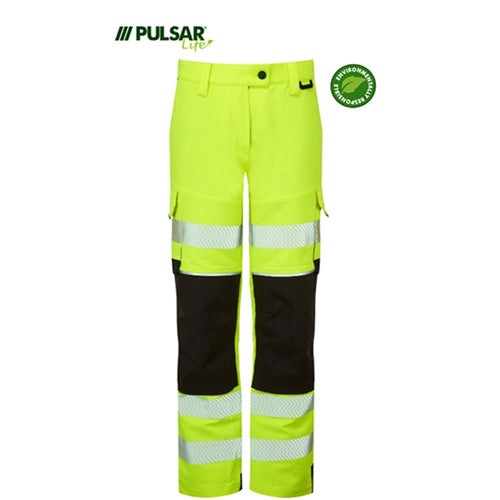 Pulsar Life LFE921 Yellow GRS Recycled 4 Way Stretch Hi Vis Combat Trouser