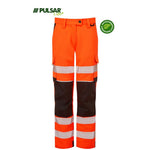 Pulsar Life LFE922 Rail Orange GRS Recycled 4 Way Stretch Hi Vis Combat Trouser