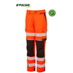 Pulsar Life LFE922 Rail Orange GRS Recycled 4 Way Stretch Hi Vis Combat Trouser