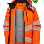 Pulsar Life LFE960 Rail Orange Women's GRS Recycled Waterproof Breathable Hi Vis Shell Jacket