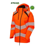Pulsar Life LFE960 Rail Orange Women's GRS Recycled Waterproof Breathable Hi Vis Shell Jacket