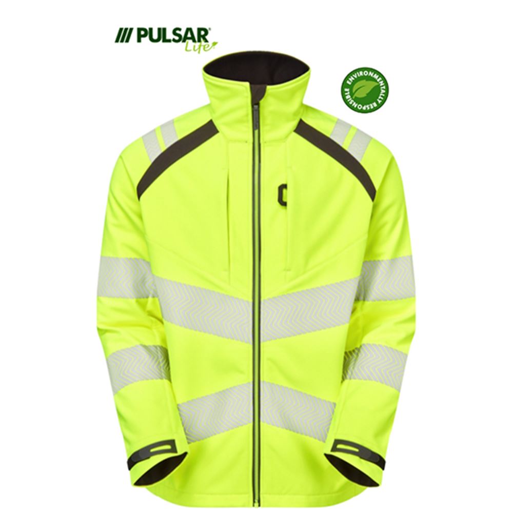 Pulsar Life LFE965 Yellow Women's GRS Recycled Hi Vis Softshell Jacket
