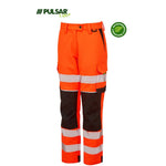 Pulsar Life LFE972 Rail Orange Ladies GRS Recycled 4 Way Stretch Hi Vis Combat Trouser