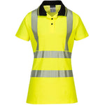 Portwest LW72 Yellow Womens Hi Vis Polo Shirt