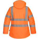 Portwest LW74 Orange Padded Waterproof Womens Hi Vis Jacket