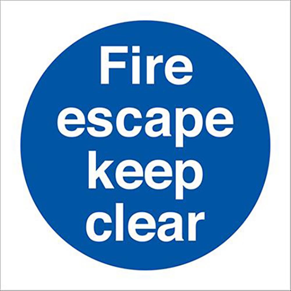 Fire escape keep clear sign
