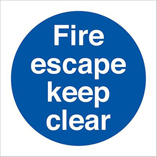 Fire escape keep clear sign