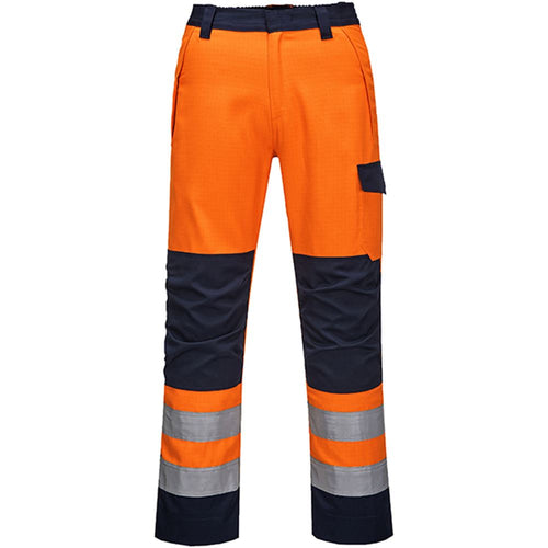 Portwest MV36 Orange/Navy Modaflame HVO Multi Inherent Flame Resistant Anti Static Arc Hi Vis Trouser