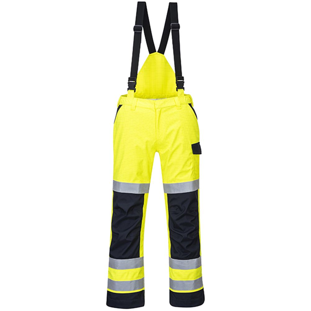 Portwest MV71 Yellow/Navy Modaflame Rain Waterproof Inherent Flame Resistant Anti Static Arc Hi Vis Trouser