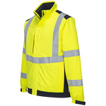 Portwest MV72 Yellow/Navy Modaflame Softshell Inherent Flame Resistant Anti Static Arc Hi Vis Softshell Jacket (3L)