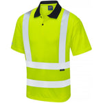 Leo Workwear Croyde Yellow Comfort EcoViz Hi Vis Polo Shirt