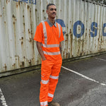 Leo Workwear Trimstone Orange EcoViz Coolmax Performance+ Hi Vis Polo Shirt