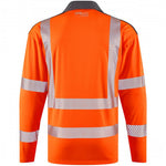 Leo Workwear Georgeham Orange EcoViz Coolmax Performance+ Long Sleeve Hi Vis Polo Shirt