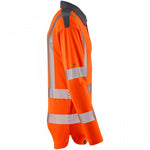 Leo Workwear Georgeham Orange EcoViz Coolmax Performance+ Long Sleeve Hi Vis Polo Shirt