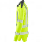 Leo Workwear Georgeham Yellow EcoViz Coolmax Performance+ Long Sleeve Hi Vis Polo Shirt