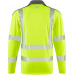 Leo Workwear Georgeham Yellow EcoViz Coolmax Performance+ Long Sleeve Hi Vis Polo Shirt