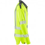 Leo Workwear Georgeham Yellow EcoViz Coolmax Performance+ Long Sleeve Hi Vis Polo Shirt