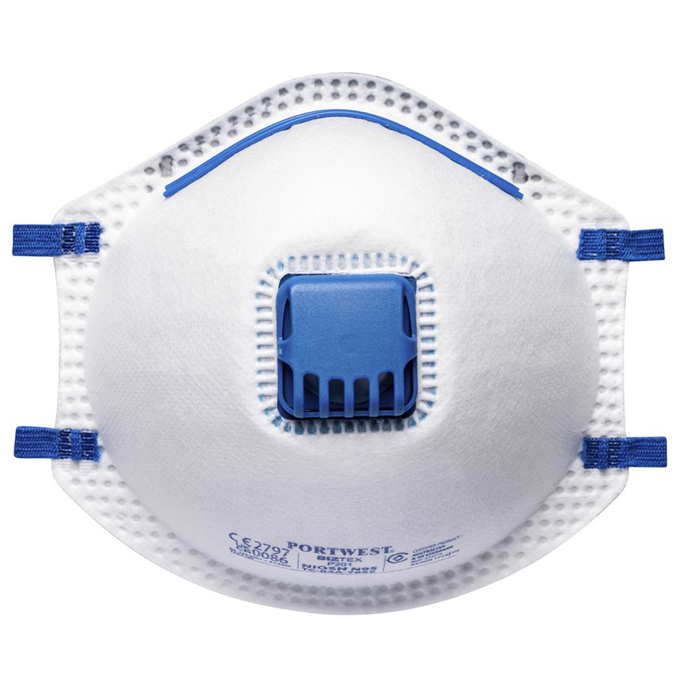 Portwest P201 FFP2 Valved Moulded Disposable Masks (Pack 10)