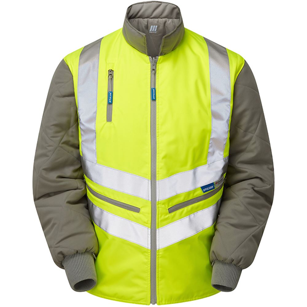 Pulsar P422-R Yellow GRS Recycled Waterproof Sleeved Hi Vis Bodywarmer