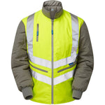 Pulsar P487-R Yellow GRS Recycled 7-in-1 Hi Vis Storm Coat c/w Interactive Bodywarmer