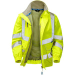 Pulsar P533-R Yellow GRS Recycled Mesh Lined Waterproof Hi Vis Bomber Jacket