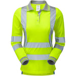 Pulsar P702 Yellow Women's Hi Vis Long Sleeve Polo Shirt