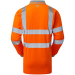 Pulsar PR470-R Rail Orange GRS Recycled Hi Vis Long Sleeve Polo Shirt