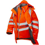 Pulsar PR497-R Rail Orange GRS Recycled 7-in-1 Hi Vis Storm Coat c/w Interactive Bodywarmer