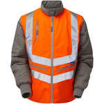 Pulsar PR497-R Rail Orange GRS Recycled 7-in-1 Hi Vis Storm Coat c/w Interactive Bodywarmer
