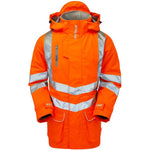 Pulsar PR499-R Rail Orange GRS Recycled Mesh Lined Waterproof Hi Vis Storm Jacket