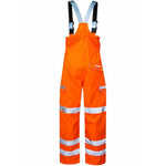 Pulsar PR504-R Rail Orange GRS Recycled Foul Weather Hi Vis Waterproof Bib & Brace