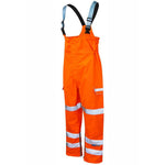 Pulsar PR504-R Rail Orange GRS Recycled Foul Weather Hi Vis Waterproof Bib & Brace