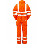 Pulsar PR505-R Rail Orange GRS Recycled Foul Weather Hi Vis Waterproof Coverall