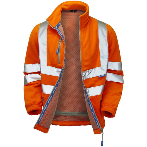 Pulsar PR508-R Rail Orange GRS Recycled Hi Vis Polar Fleece Jacket