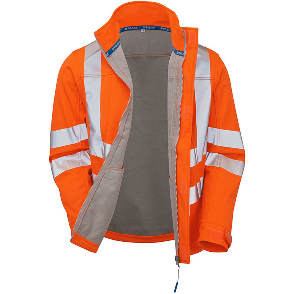 Pulsar PR535-R Rail Orange GRS Recycled Hi Vis Softshell Jacket (3L)