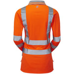 Pulsar PR703-R Rail Orange GRS Recycled Women's Hi Vis Long Sleeve Polo Shirt