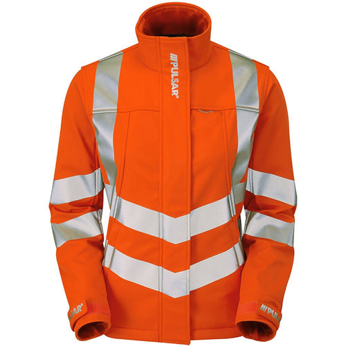 Pulsar PR707-R Rail Orange GRS Recycled Women's Hi Vis Softshell Jacket (3L)